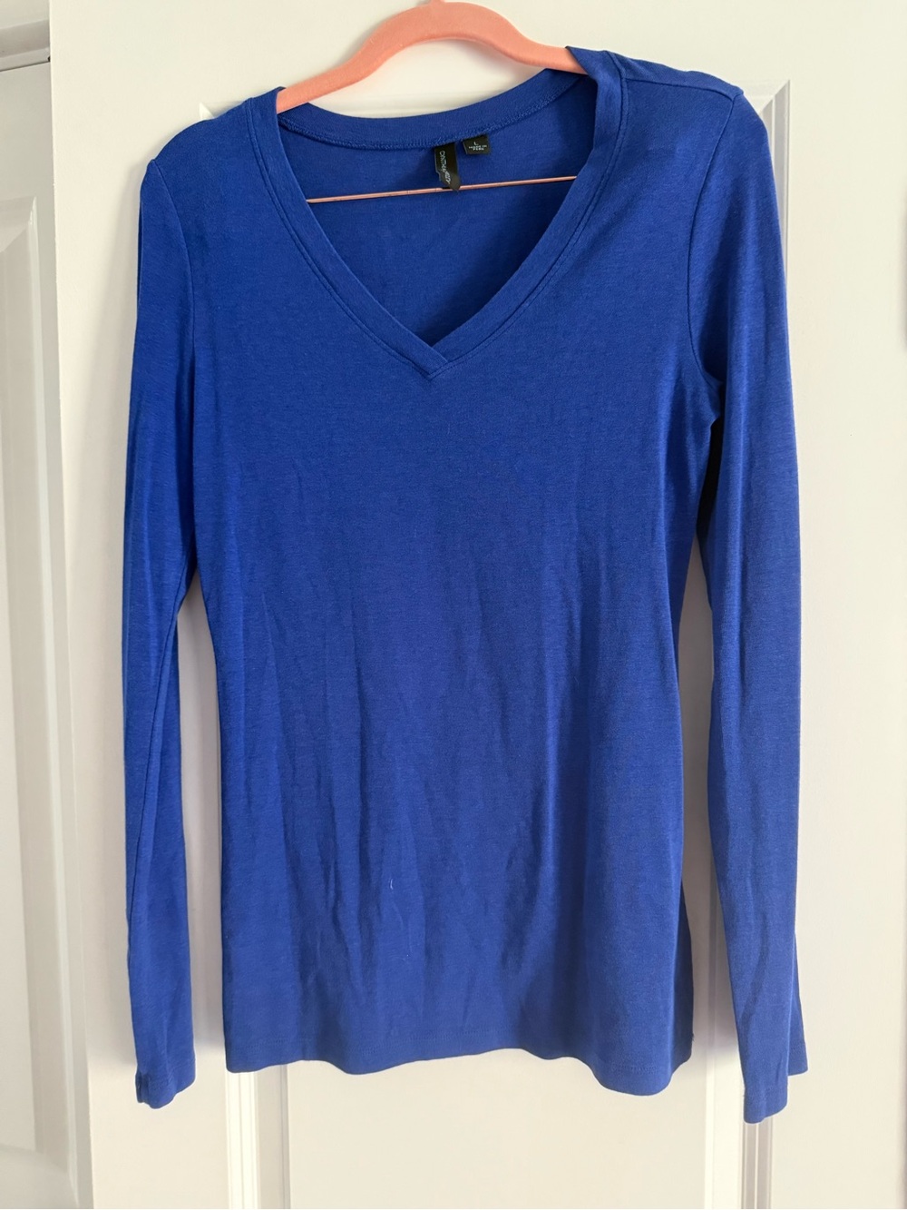 Cynthia Rowley Royal Blue V-Neck Long Sleeve Tee